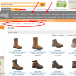 Zaletą faceted search jest to, że użytkownik sam wybiera drogę dotarcia do produktu - zrzut ze sklepu www.altrec.com